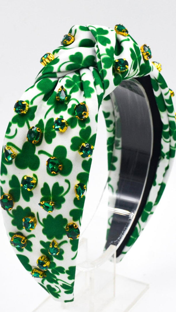 AIIZIE WHITE DIAMANTE CLOVER HEADBAND - product image