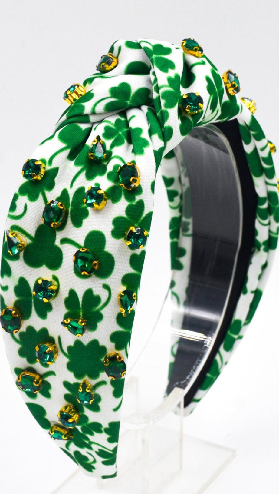 WHITE DIAMANTE CLOVER HEADBAND