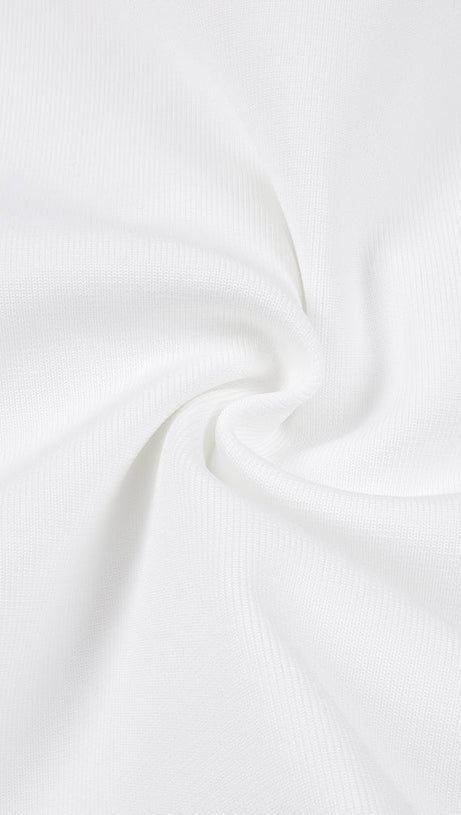 CUTOUT HALTER BACKLESS DRESS IN WHITE