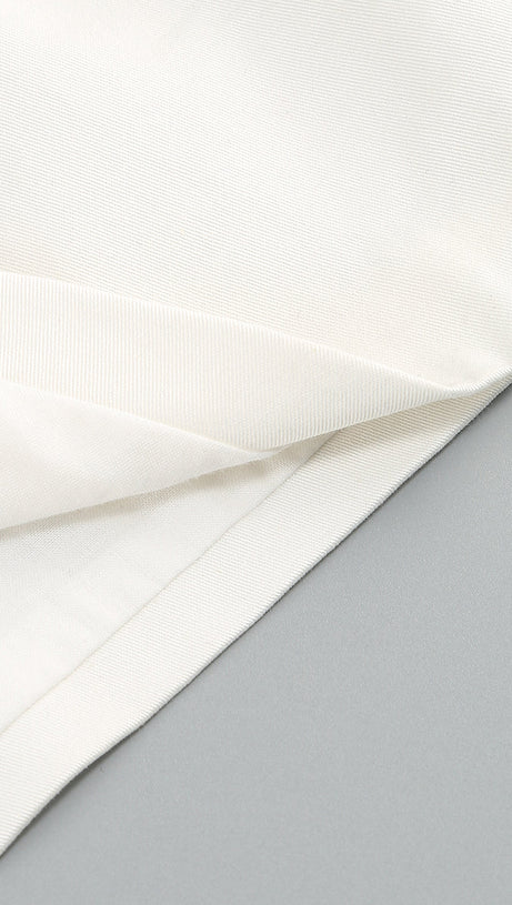 ARABELA BUCKLED MINI DRESS IN WHITE