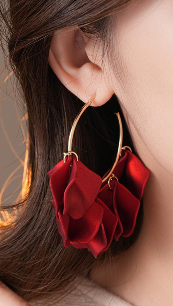 AIIZIE DINA RED PETAL EARRINGS - product image