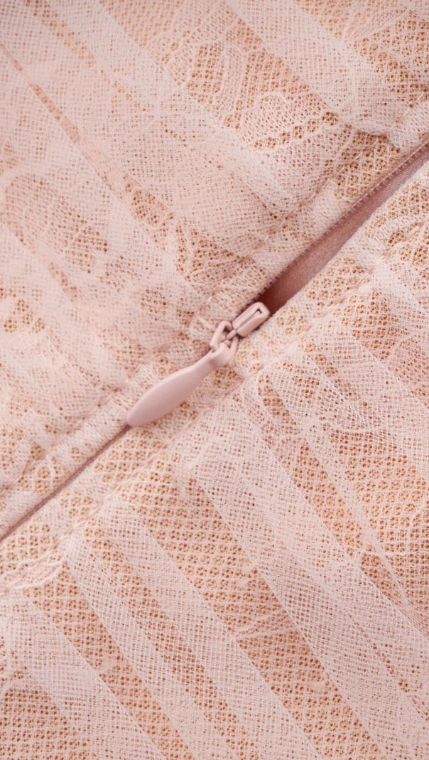 BELT LOOPS MESH MINI DRESS IN PINK