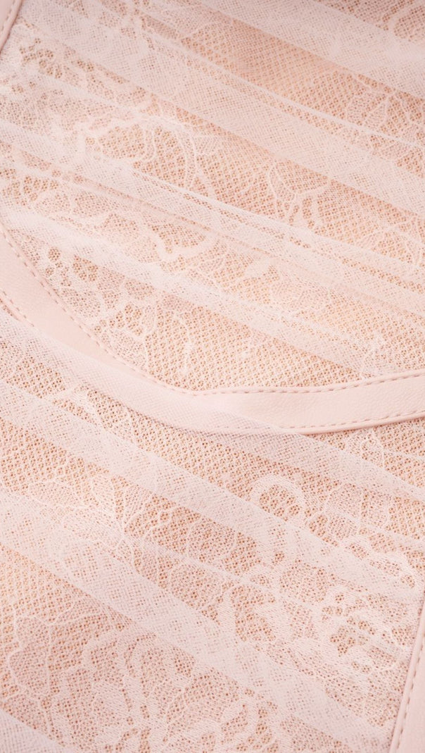 BELT LOOPS MESH MINI DRESS IN PINK