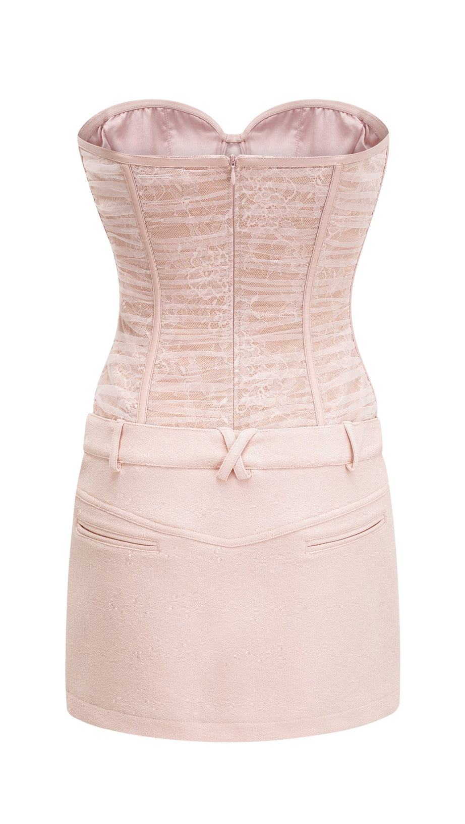 BELT LOOPS MESH MINI DRESS IN PINK