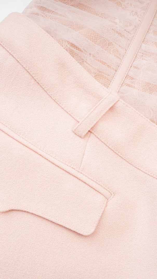 BELT LOOPS MESH MINI DRESS IN PINK