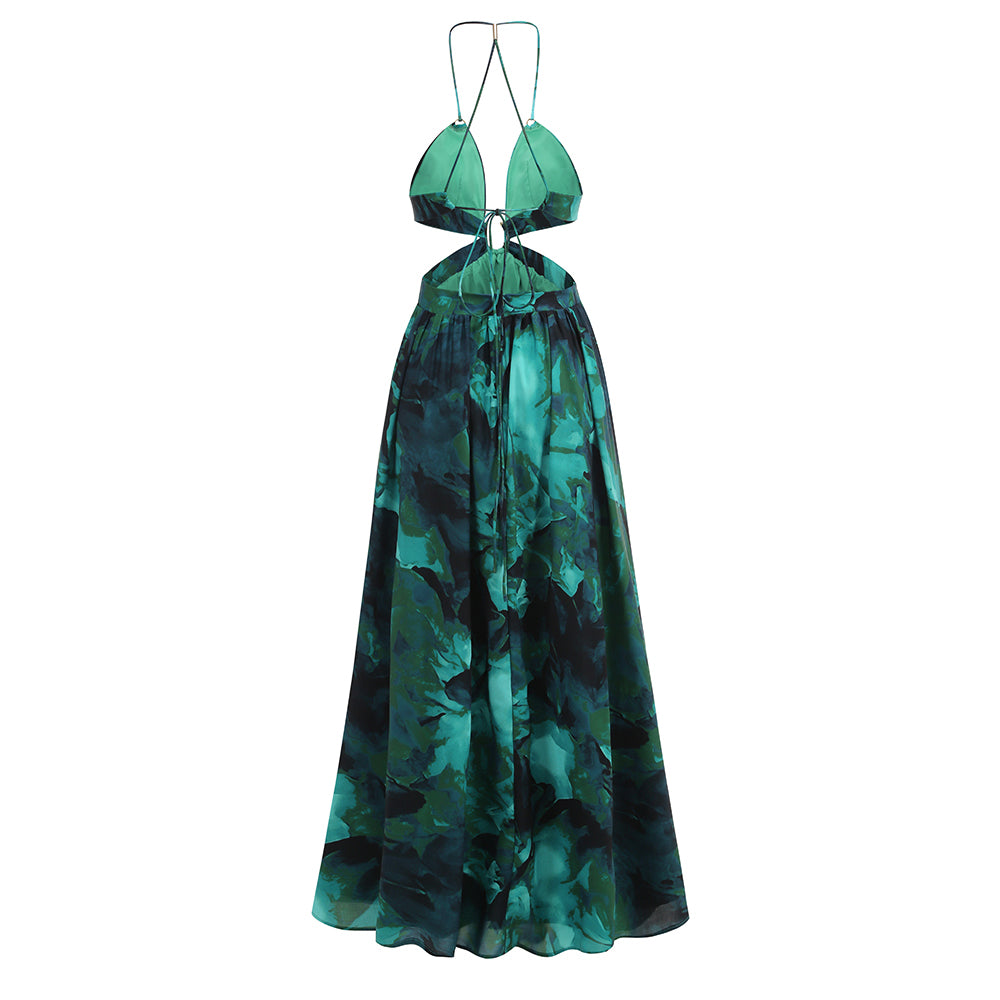 AIIZIE SLING OPEN - CHEST DRESS WITH GREEN MIDI DRESS - product image