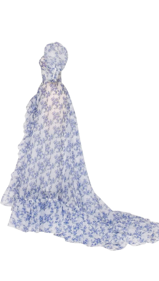 AIIZIE BLUE HYDRANGEA MAXI PRINCESS DRESS - product image