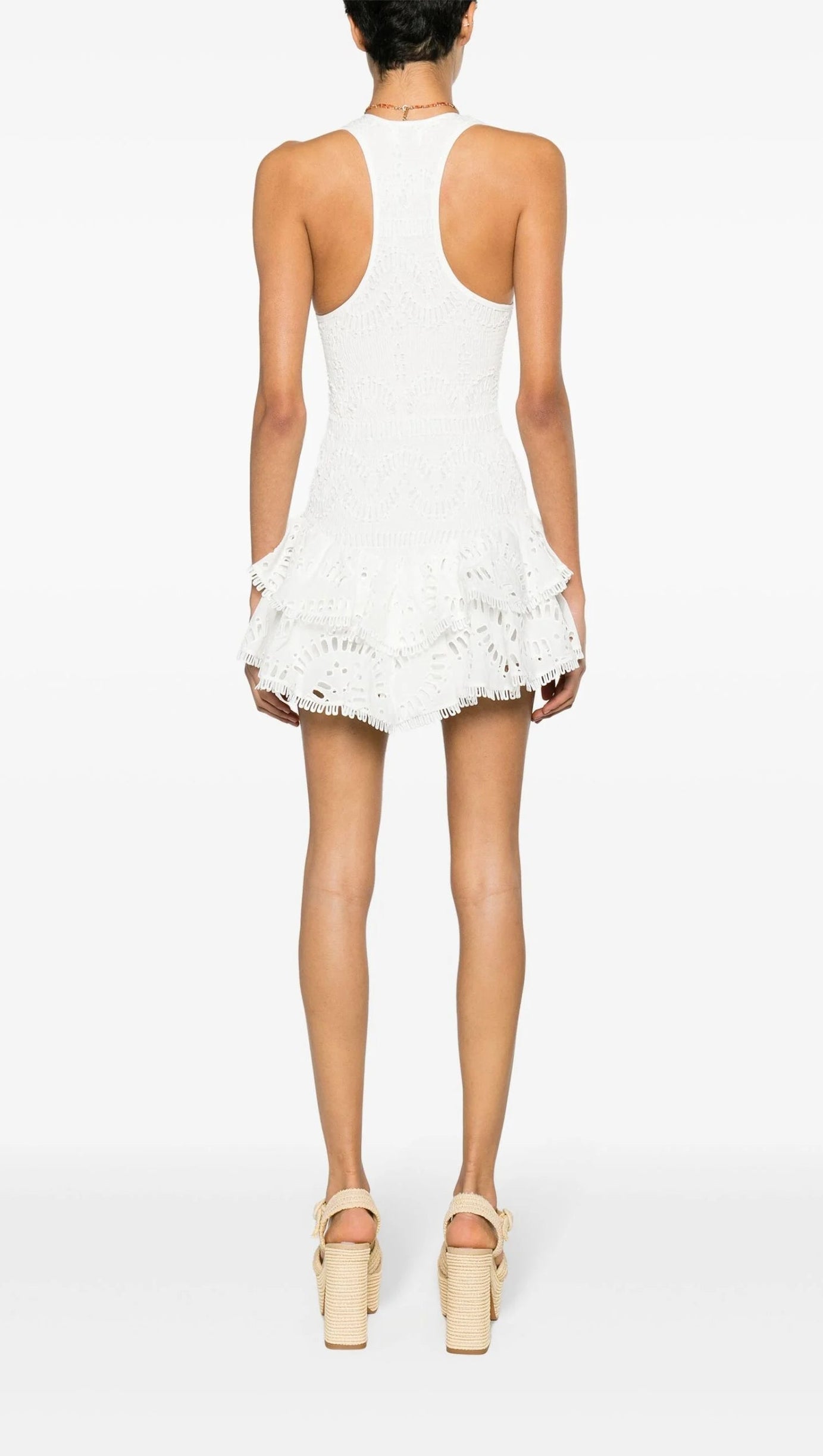 WHITE VIRKA BRODERIE ANGLAISE MINI DRESS