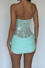 molly Sequin chiffon Mini Dress in mint