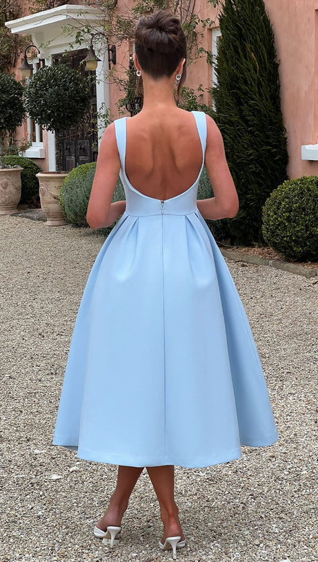 CLARABELLA SLEEVELESS MIDI DRESS IN WHITE