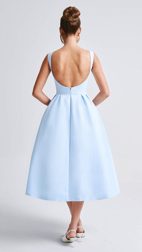 CLARABELLA SLEEVELESS MIDI DRESS IN WHITE