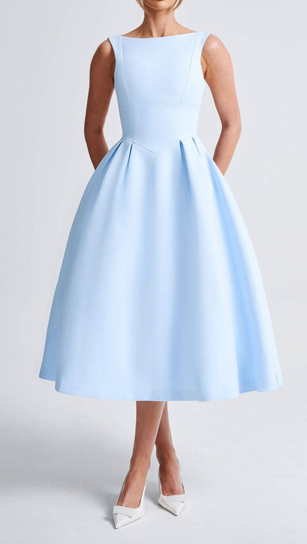 AIIZIE CLARABELLA SLEEVELESS MIDI DRESS IN WHITE - product image