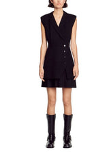 PLEATED TWEED MINI DRESS