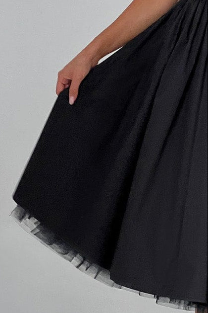 Embroidery Cressida Midi Dress - Black