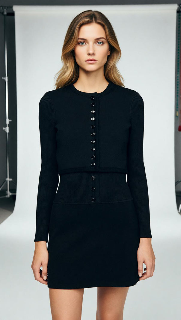 AIIZIE Elegant Women's Cropped Knit Cardigan - Timeless Style & Versatility - product image