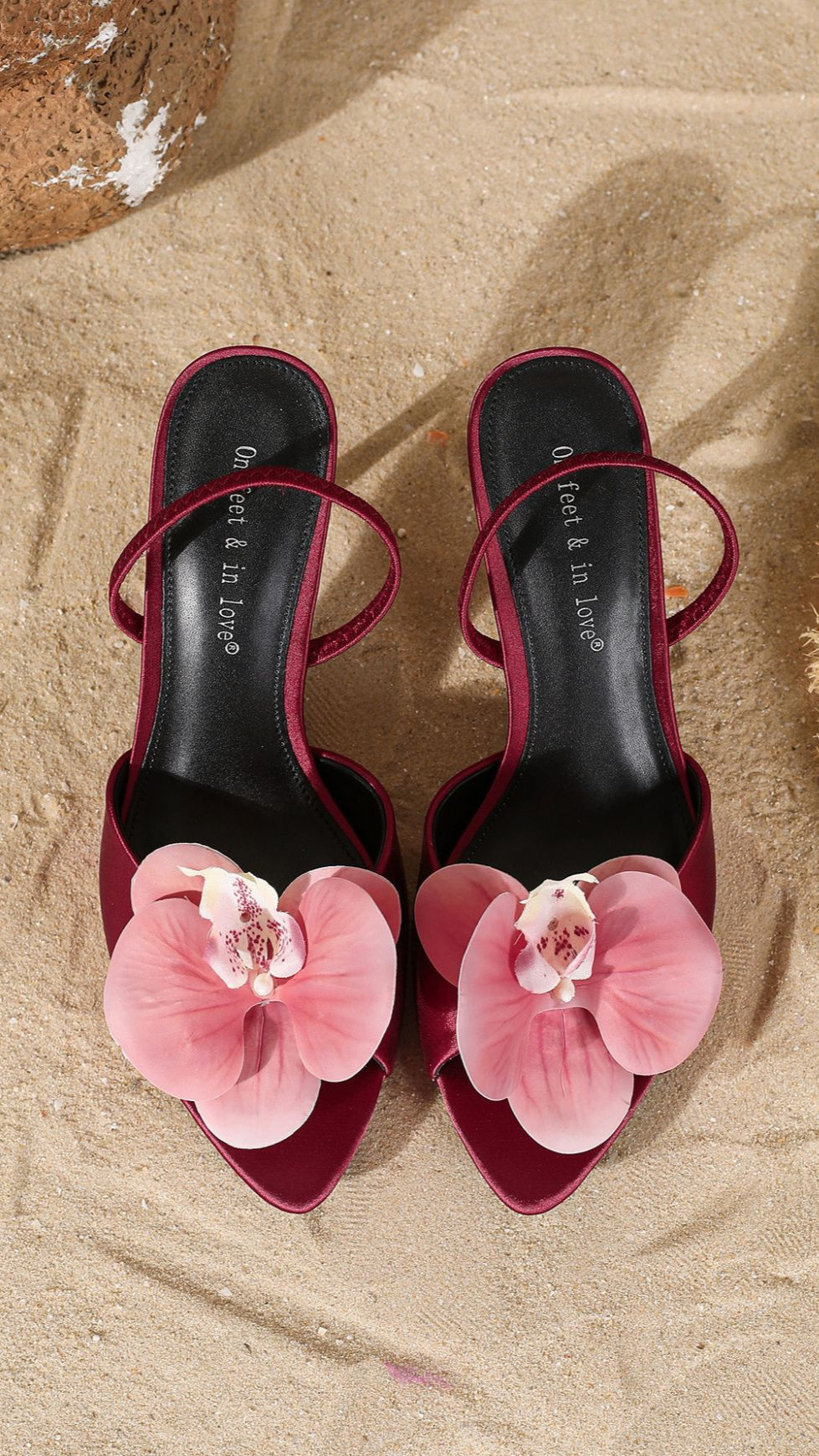 SANDALI CON CINTURINO A FIORE DI ORCHIDEA ROSSO RUBINO DA DONNA HOLLACE