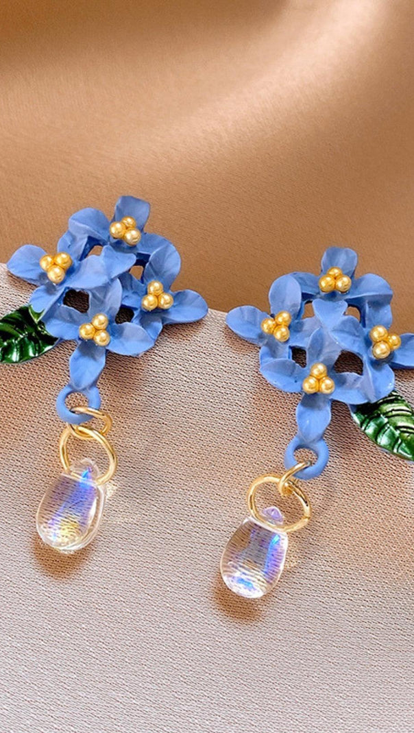 AIIZIE DULCINEA BLUE FLOWER EARRINGS - product image