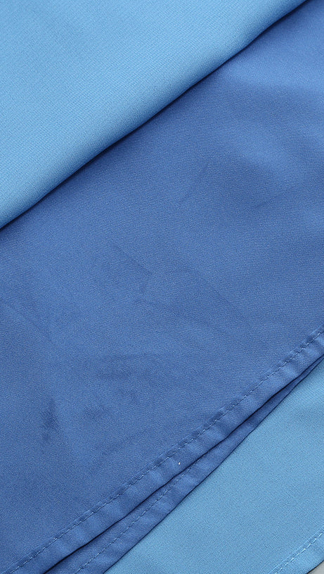 MARCIA TRUMPET SLIT SLEEVE BODYCON MAXI DRESS IN BLUE