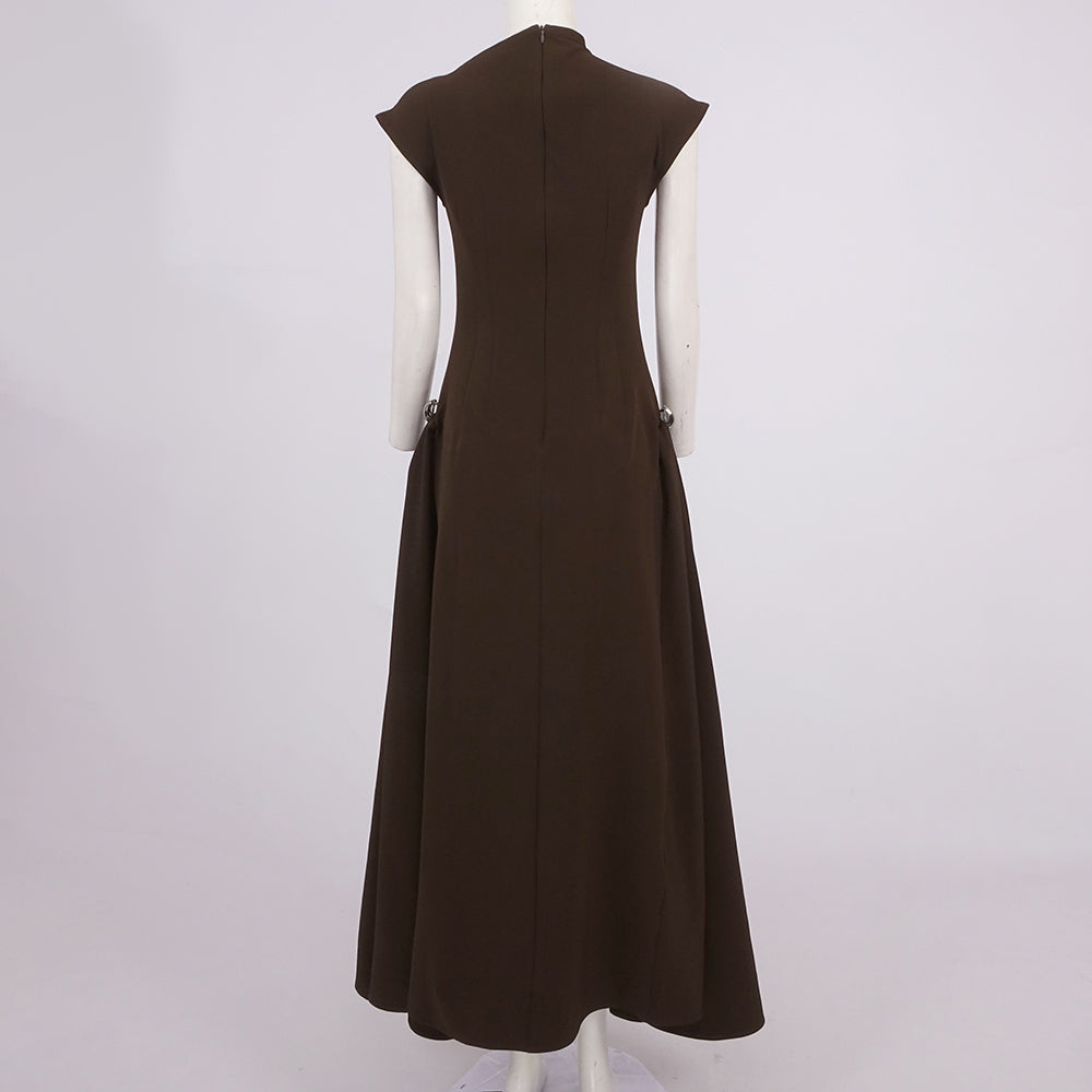 Skater-Maxikleid Kaffee 