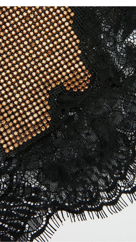 Janeth Diamond Lace Mini Skirt - Dazzling Sparkle & Chic for Nights Out