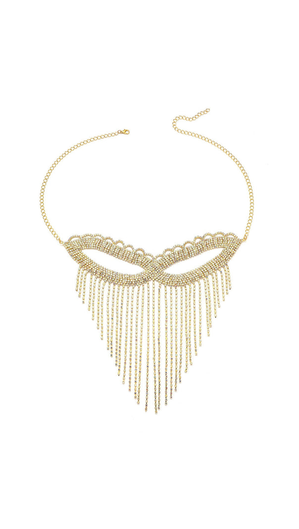 AIIZIE DASCHA RHINESTONE TASSEL MASK - product image