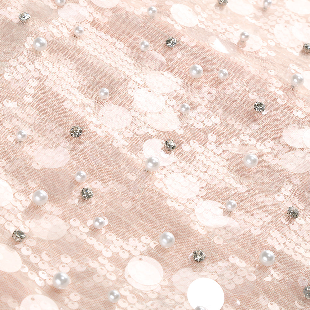 AIIZIE PEARL SEQUIN EMBROIDERED GOWN IN PINK - product image