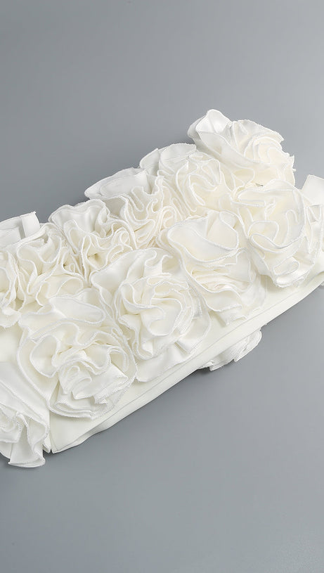 CLEGG WHITE CORSET FLOWER TWO-PIECE SET