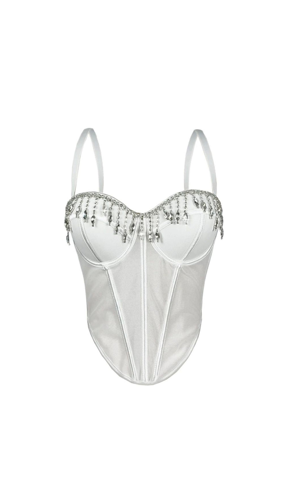 Jemima Red Diamante Corset Top | Sparkling Glamour Bustier