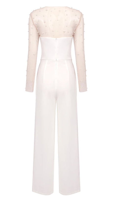 MESH PEARL JUMPSUIT TWO PIECE