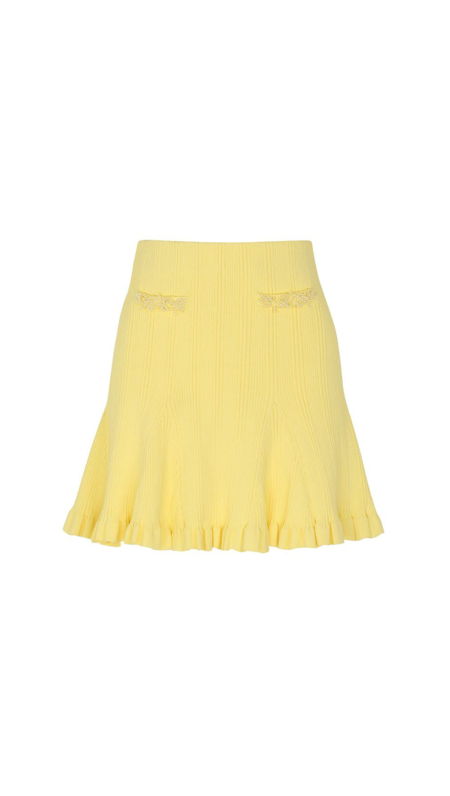 Buttery Yellow Ribbed Knit Cardigan & Mini Skirt Set - Chic 2-Piece Outfit