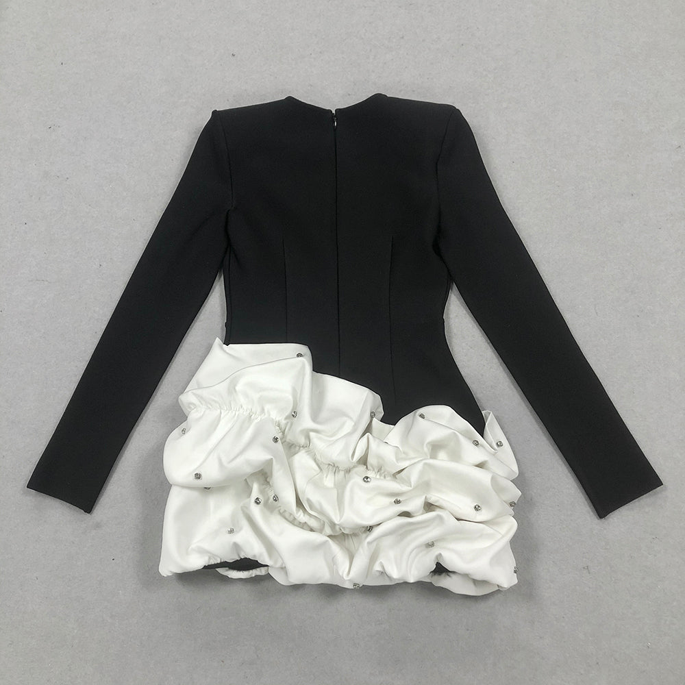 AIIZIE TRACY OCEAN WAVES LONG SLEEVE MINI BLAZER DRESS - product image