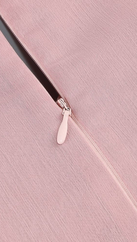 ALYSSA PINK HOLLOW BANDAGE STRAPLESS TULLE MAXI DRESS