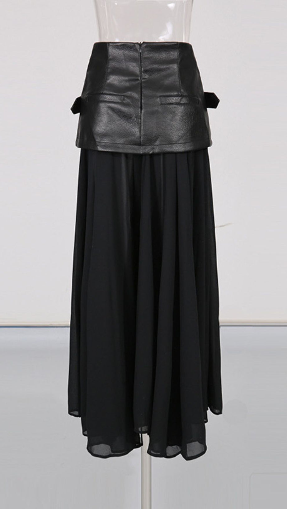 ILARIA BLACK SHEER MESH MAXI SKIRT - MODERN EDGE & ELEVATED STYLE