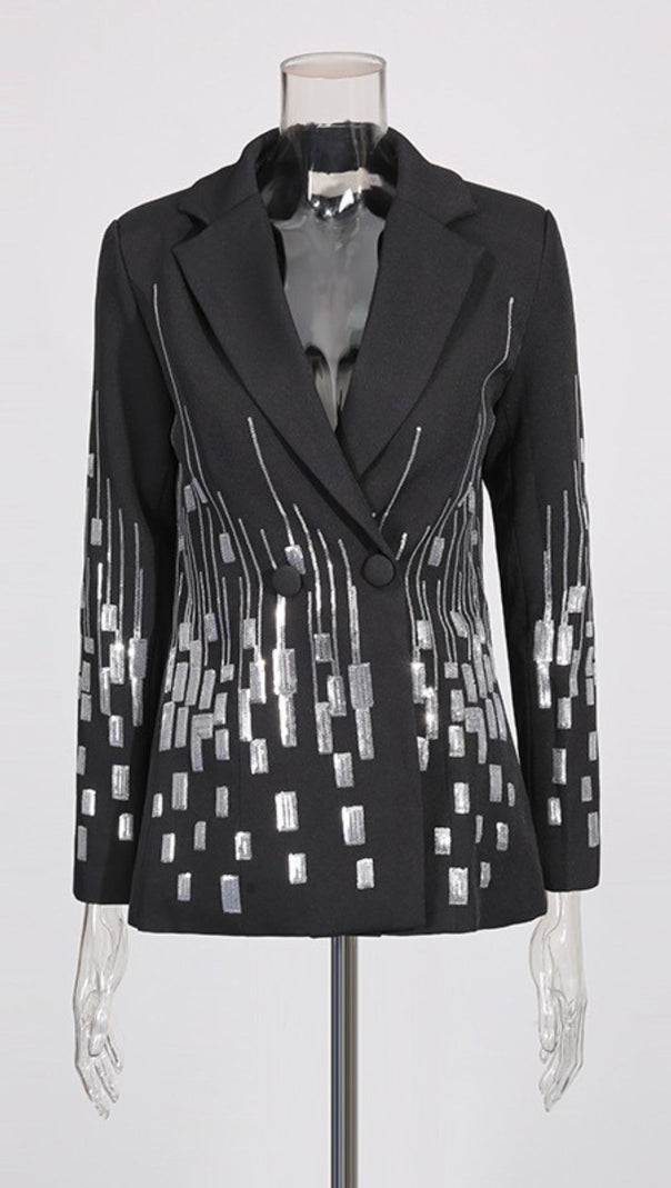 AIIZIE Idalis Glam Sequin Blazer & Pants Set - Women's Statement Suit - product image