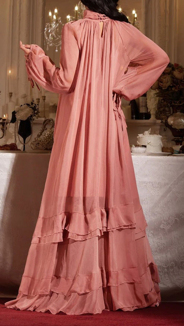 AIIZIE Jedrzej Romantic Ruffle Maxi Dress | Flowy Long Sleeve Gown for Women - product image