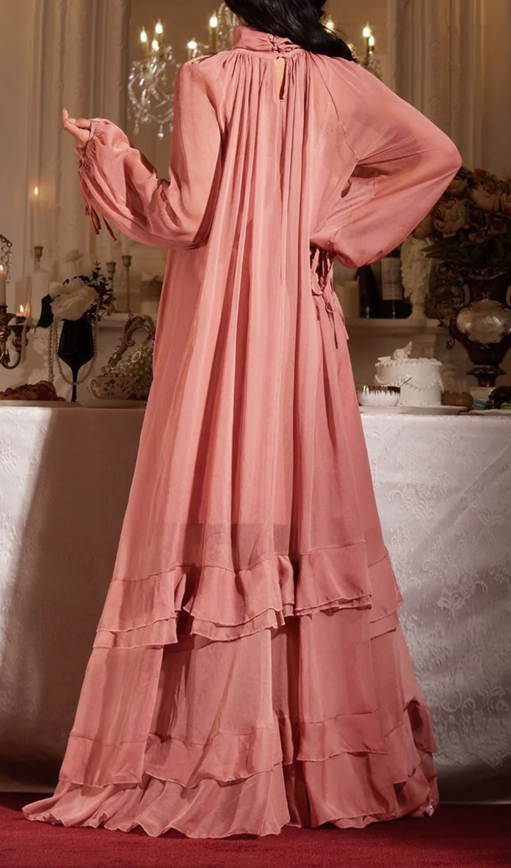 Jedrzej Romantic Ruffle Maxi Dress | Flowy Long Sleeve Gown for Women