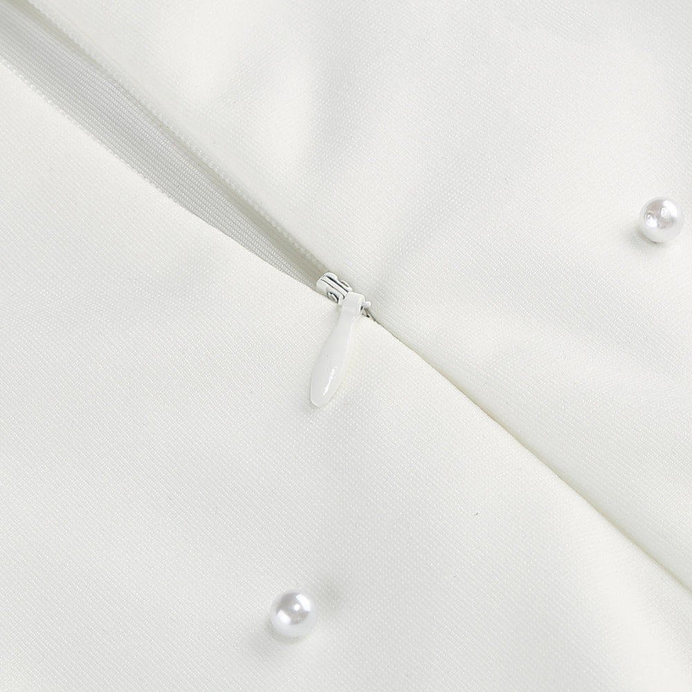 AIIZIE PEARL-EMBELLISHED STRAPLESS GOWN IN WHITE - product image