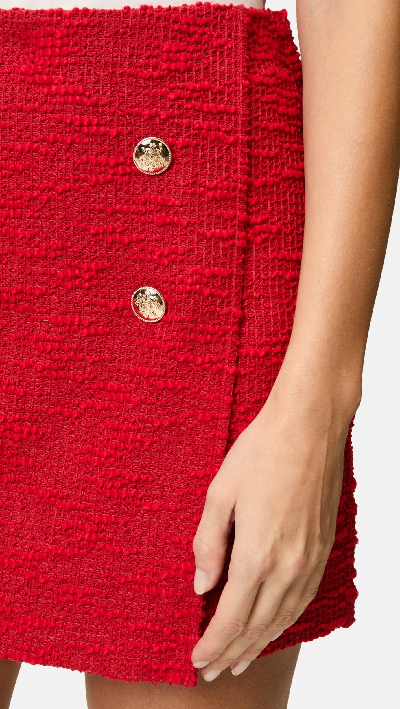 PLAIN JACKET SKIRT SET IN RED