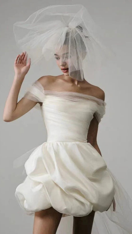 KEIRA STRAPLESS MINI DRESS IN WHITE