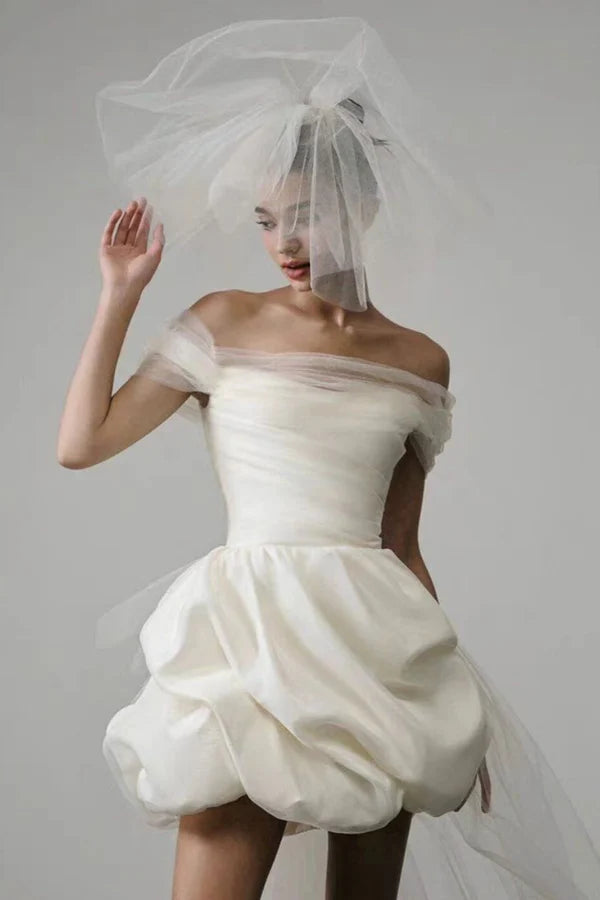 AIIZIE KEIRA STRAPLESS MINI DRESS IN WHITE - product image