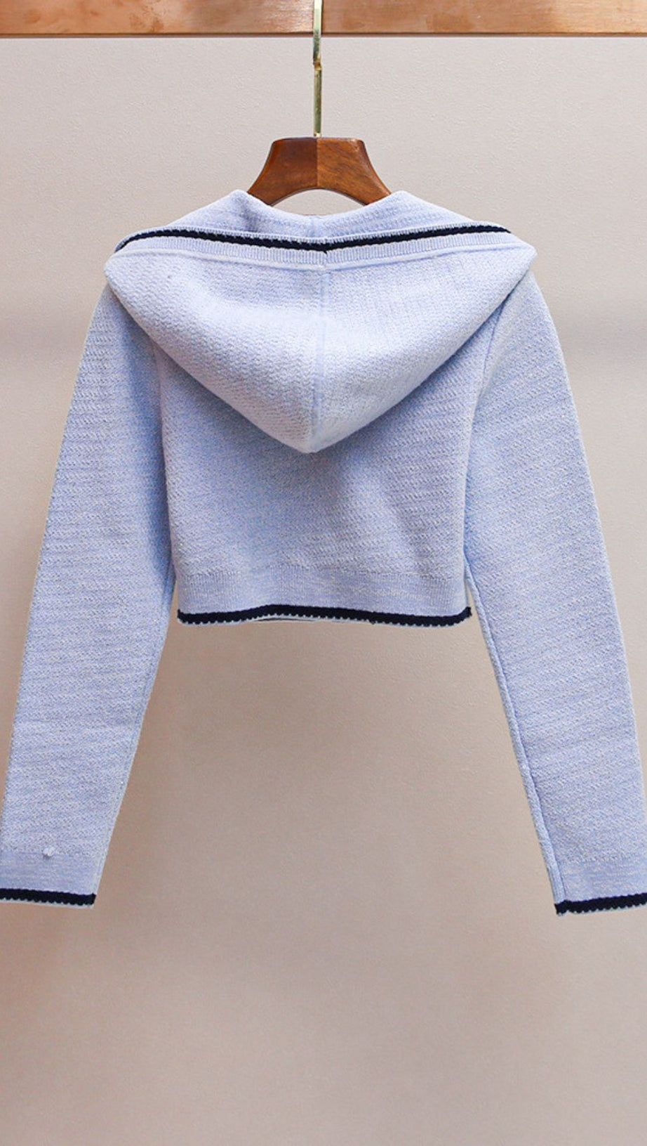 HUMANA BLUE BEADED CARDIGAN | CHIC NAUTICAL KNIT WITH PEARL & ANCHOR DETAILS