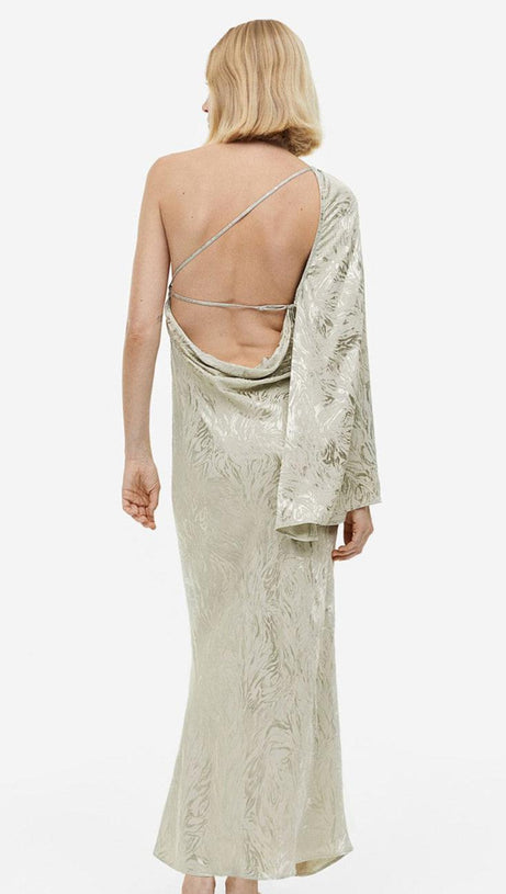 One-Shoulder-Kleid aus Jacquardgewebe