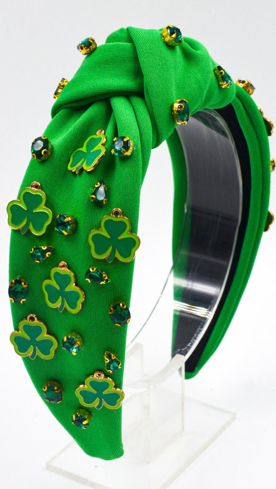 GREEN CLOVER HEADBAND WITH DIAMOND SET