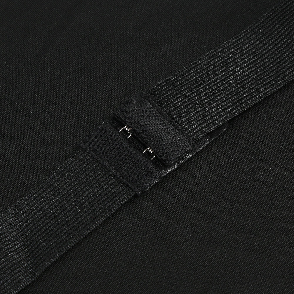 Trägerloses Maxikleid in A-Linie Schwarz Elfenbein