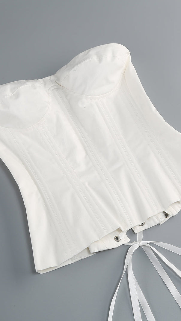 AIIZIE CLEGG WHITE CORSET FLOWER TWO-PIECE SET - product image