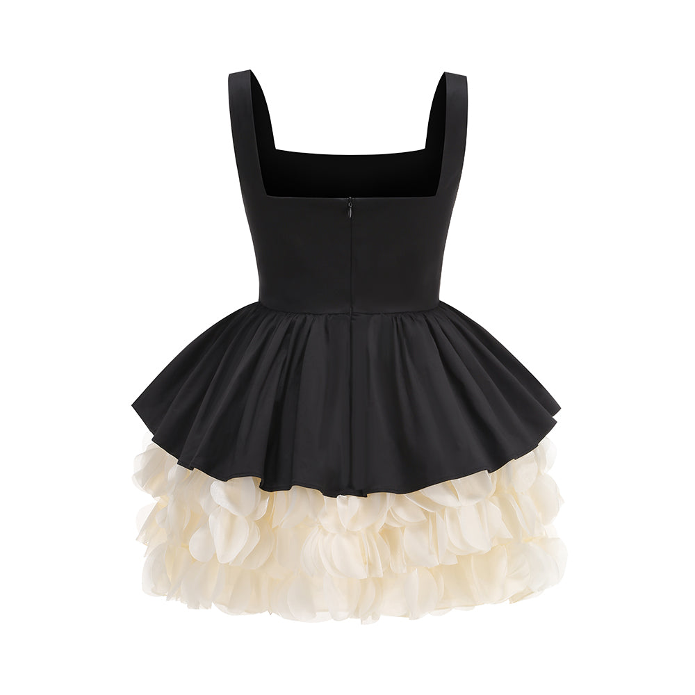AIIZIE BLACK MINI DRESS PUFFY SKIRT - product image