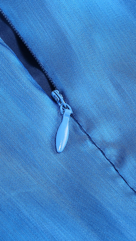 MARCIA TRUMPET SLIT SLEEVE BODYCON MAXI DRESS IN BLUE