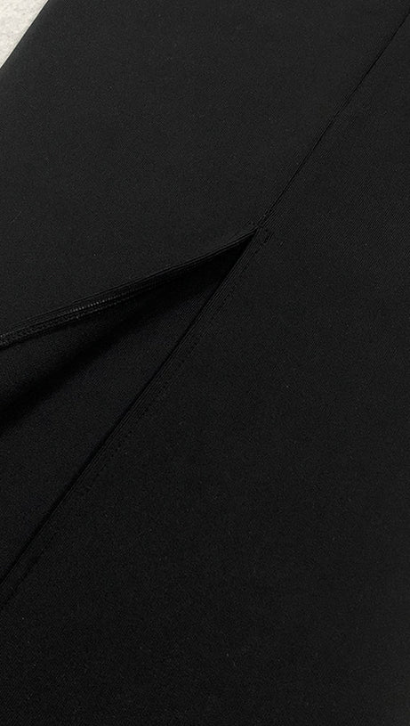 ABITO LUNGO ADERENTE CON CRISTALLI ASHLEY NERO