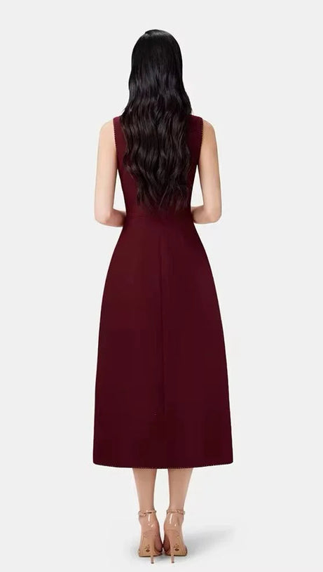 Blazer-Midikleid mit asymmetrischem Kragen in Rot