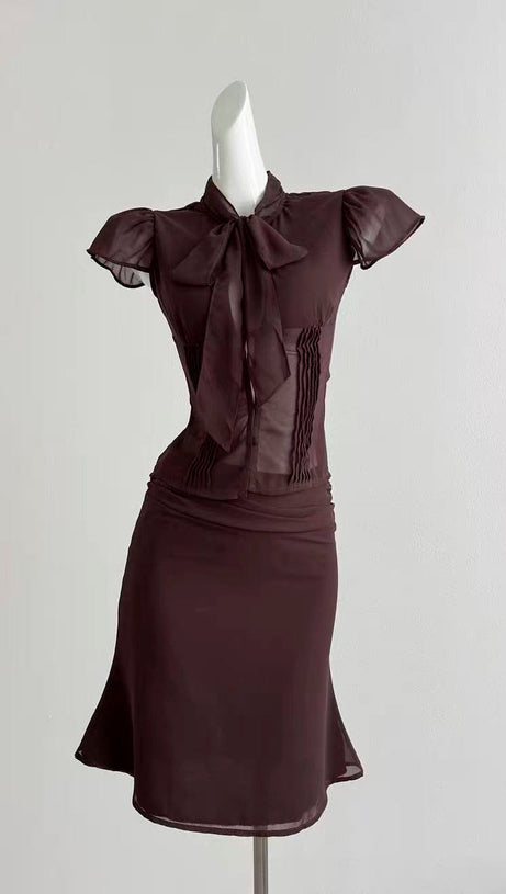 Irène Ruffled Tulle Top & Skirt Set